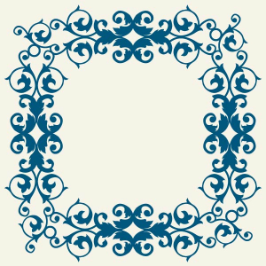 وکتور کادر گلدار رویال آبی فیروزه ای